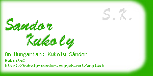sandor kukoly business card