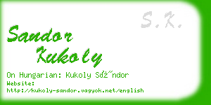 sandor kukoly business card